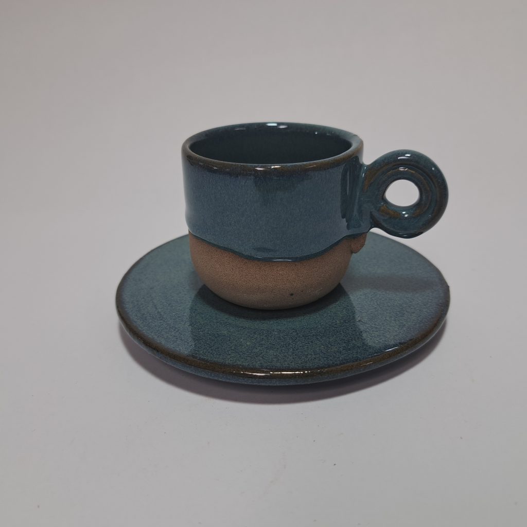 Conjunto chávena café ( grês)